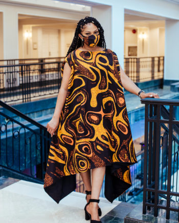 African Freefall Dress with Matching Mask