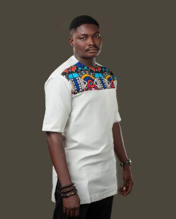 Beige T-Shirt with African Pattern