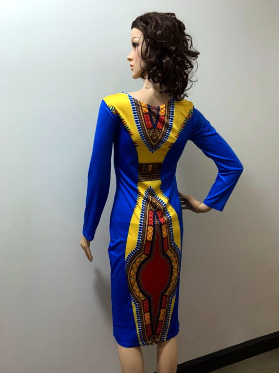 Long Sleeve Bodycon dashiki dress