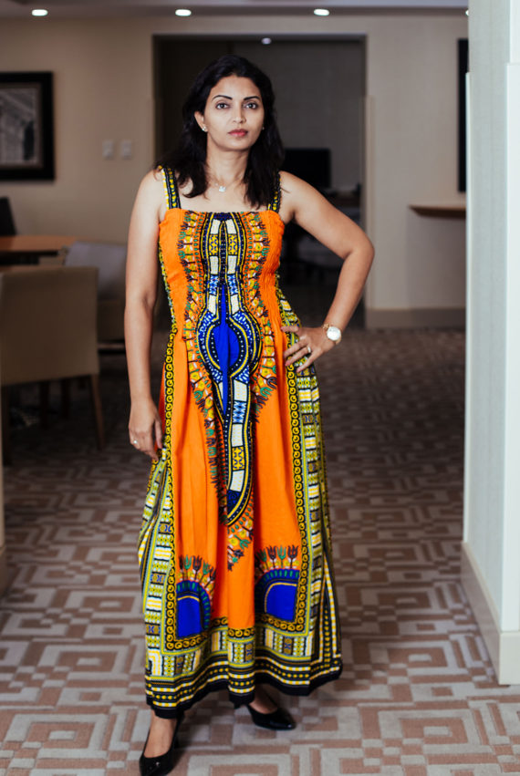 Orange dashiki dress