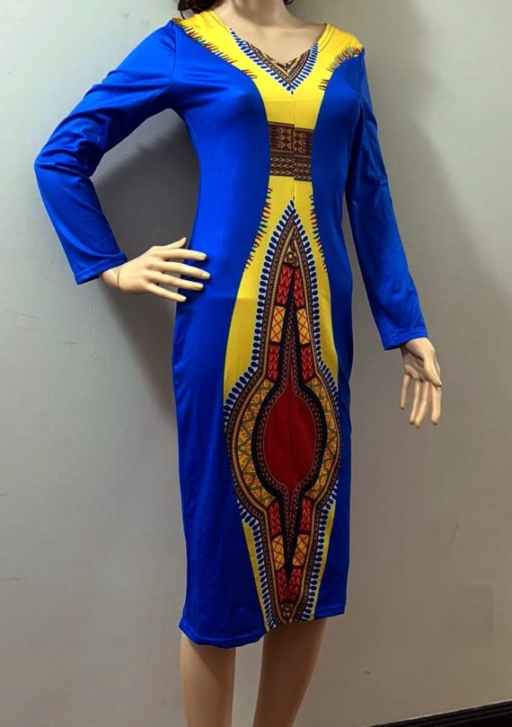 Long Sleeve Bodycon dashiki dress