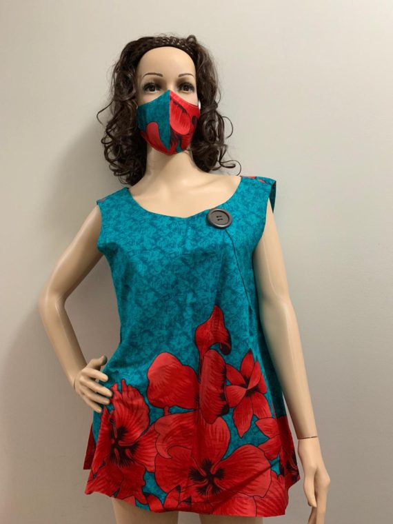 Free fall blouse with matching mask