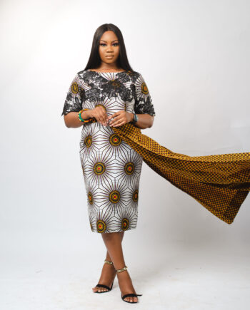 African Dress With One Side Peplum