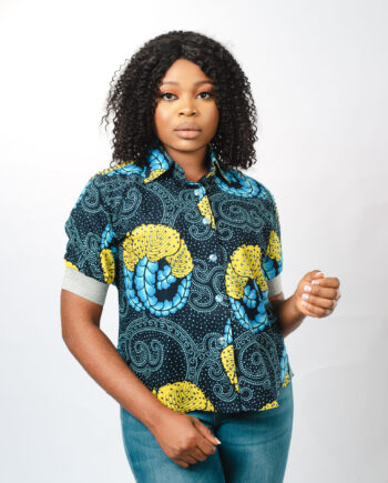 African Ankara Short-Sleeved Top