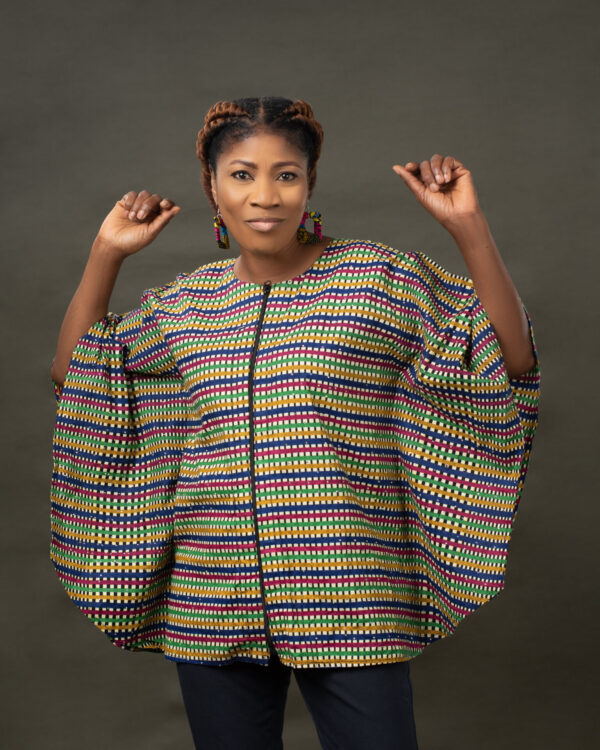 African Front Zip Bubu Top