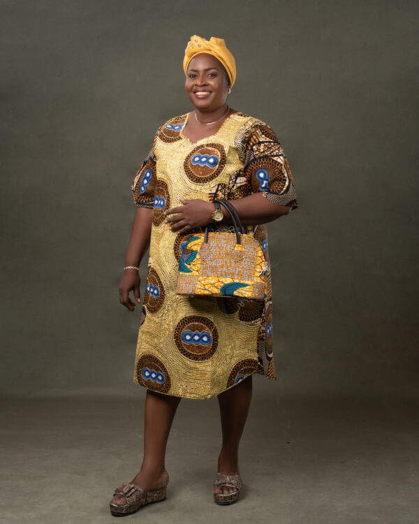 Ankara Short Dress with Embroidery