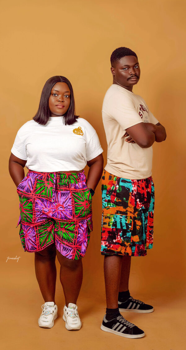 African unisex multicolored shorts